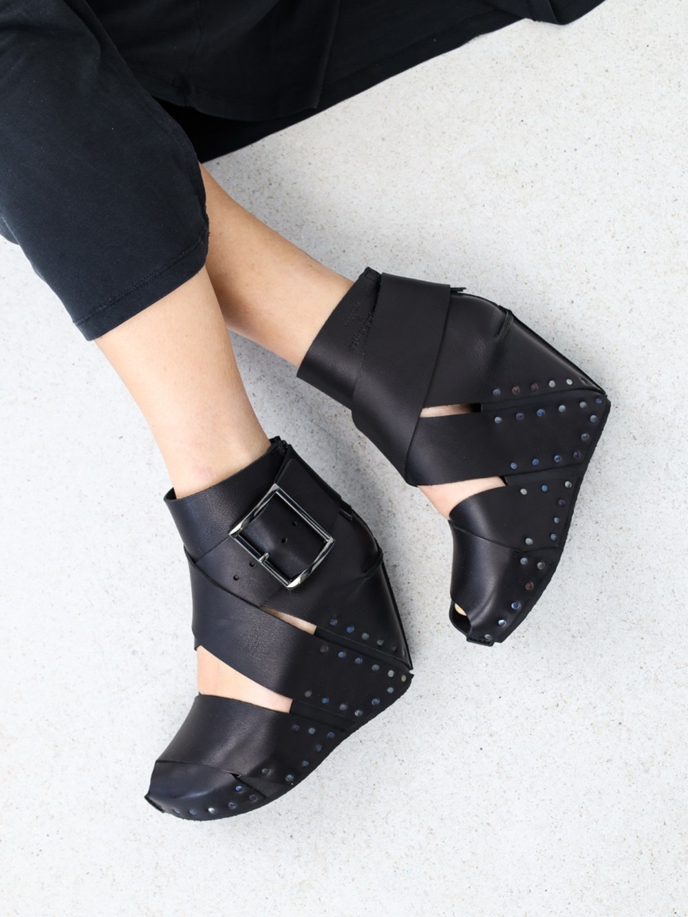 Esther Perbandt X Trippen Soleil Wedge Sandal Ankle Booties SZ 37